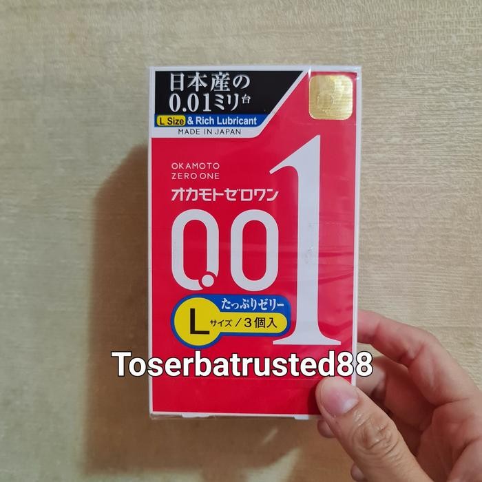 BisaInstan- Kondom Okamoto L 001 Large Rich Lubricant Original Jepang Isi 3Pcs