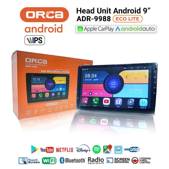 Head Unit Android 9 inch ORCA ADR-9988 ECO LITE SERIES Ram 2GB 32GB 9inch Mobil ADR9988 ADR 9988