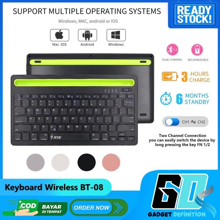 Terlaris JITE Keyboard bluetooth Multi-Device Dual Mode Windows, Mac, Chrome OS Android iOS