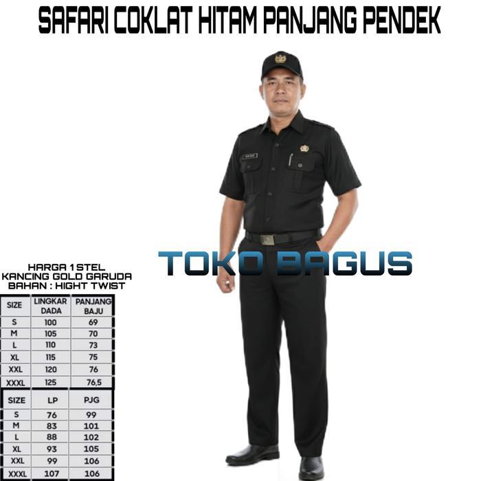 Baju Seragam Safari Security Terbaru Safari Coklat Safari Hitam Security Setelan Safari Satpam