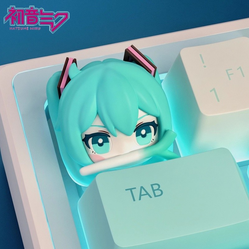 Hatsune Miku Anime Peripheral Keycaps Fufuvocaloid Series Cartoon Resin Personalized