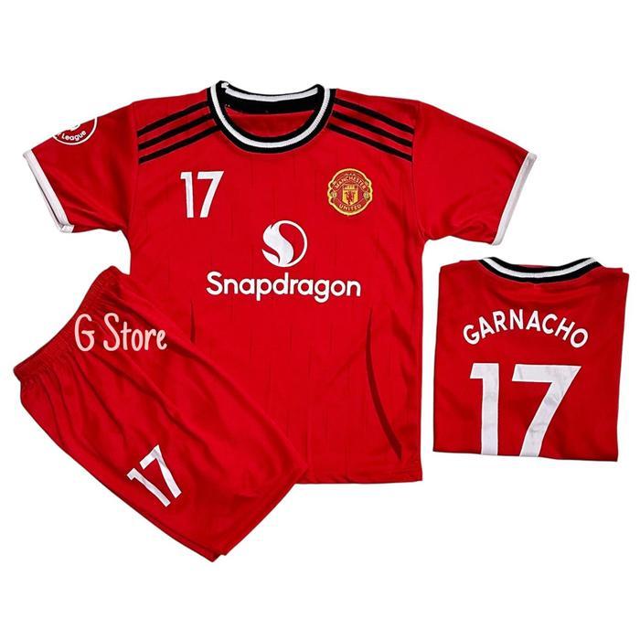 BISA COD / SETELAN BAJU BOLA MU MERAH B FERNANDES ANAK / JERSEY BOLA