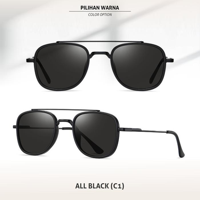 Kacamata Hitam Sungglasses Anti UV400 Polarized Colorei.in Aviator Metal + TR90 Retro Glasses 2983 -