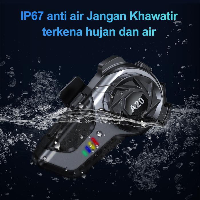 Premium Jzaq Headset Bluetooth Helm Motor Headset Bluetooth Helm Headset Helm Bluetooth 5.4, Tahan