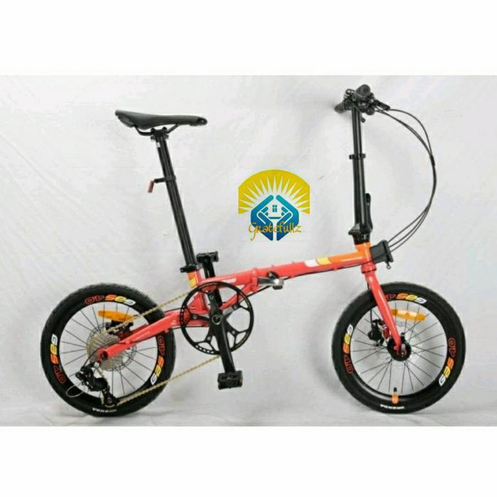 Sepeda lipat RUBICK GAS 16 inch chromoly 10 sp rem hidrolik
