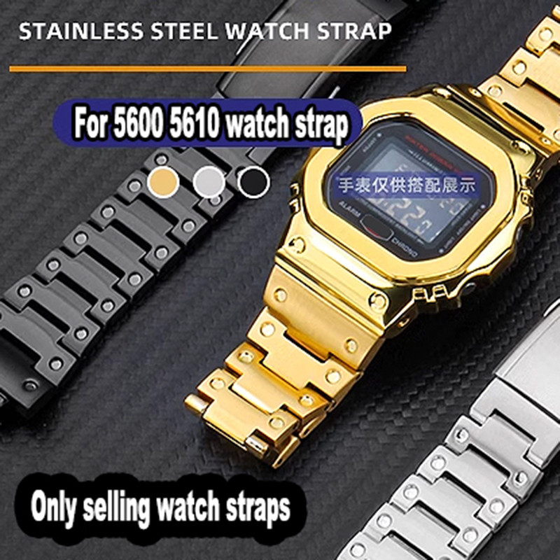Mod kit GM5600 Metal Watch strap+case For Casio G-SHOCK 3229 DW5600 GW-B5600/5610 Men Stainless