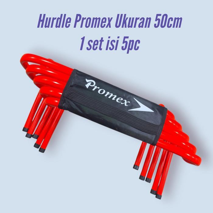 Hurdle Promex Latihan Sepak Bola 50cm 1 Set Isi 5 Orange ABS Plastic Meningkatkan Koordinasi dan