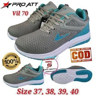 Terlaris PRO ATT VIL 70 - SEPATU PRO ATT WANITA ORI - SEPATU SNEAKER OLAHRAGA - Abu hijau, 39 Karet