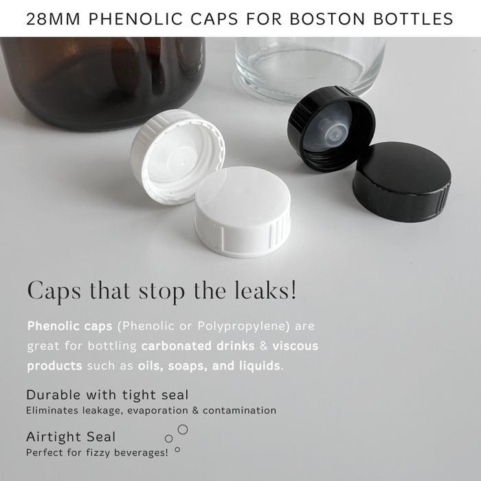 NEW Botol kaca 1000ml amber - botol juice kopi - Boston Round