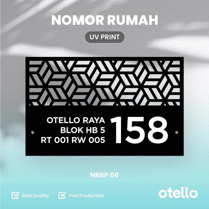 Otello Papan Alamat Rumah Custom Akrilik Laser Bolong + UV Nomor Rumah Kost House Number Exclusive