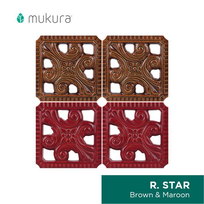 Roster Keramik Granit Lubang Angin Motif Montreal Ukuran 30x30 cm - Brown