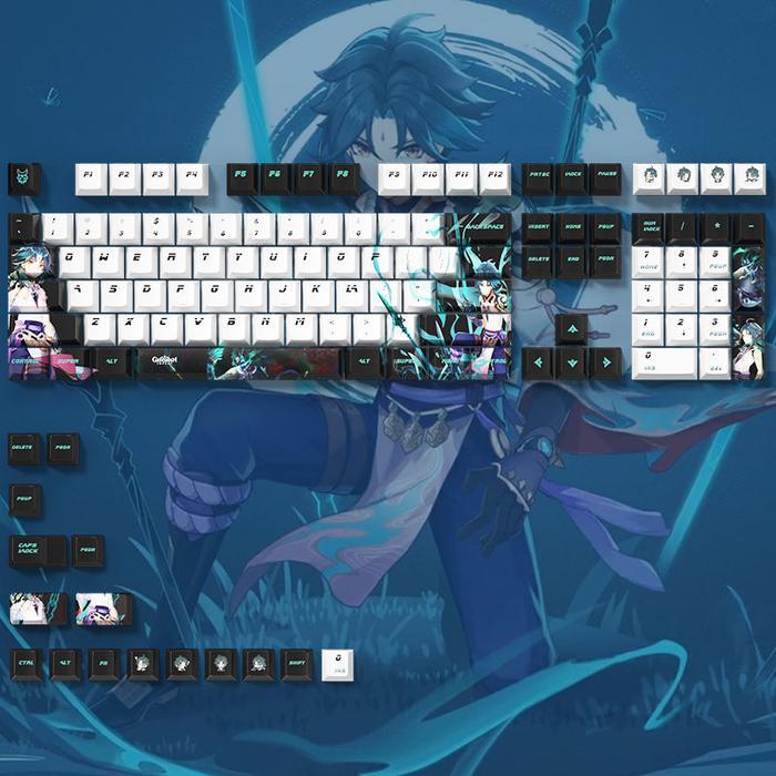 Genshin Impact Pbt Dye-Sub Keycaps Hutao/Noelle/Raiden Shogun/Shenhe/Xiao