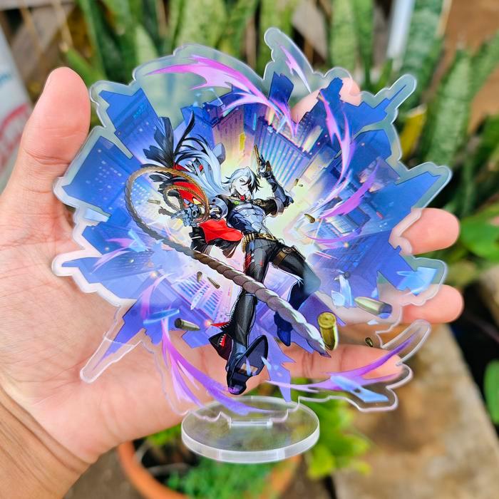 Standee Akrilik Honkai Star Rail Acheron Figure Robin Sparkle Acrylic 15Cm Transparan Koleksi Figur