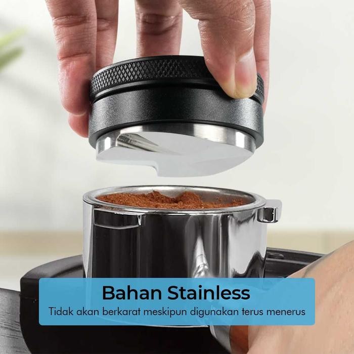 

ONE TWO CUPS TAMPER KOPI ESPRESSO PRESS COFFEE POWDER STAINLESS STEEL 58MM