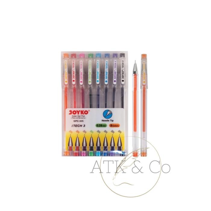 

Color Gel Pen Joyko 8 Colors iTech Set GPC-325 0.28mm - Pulpen Pena Bolpen Warna 0,28 mm