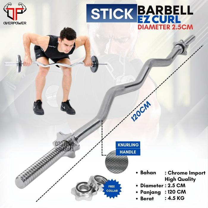 STICK EZ CURL BAR /BARBELL/BARBEL/DUMBBELL/DUMBLE/FITNESS/GYM