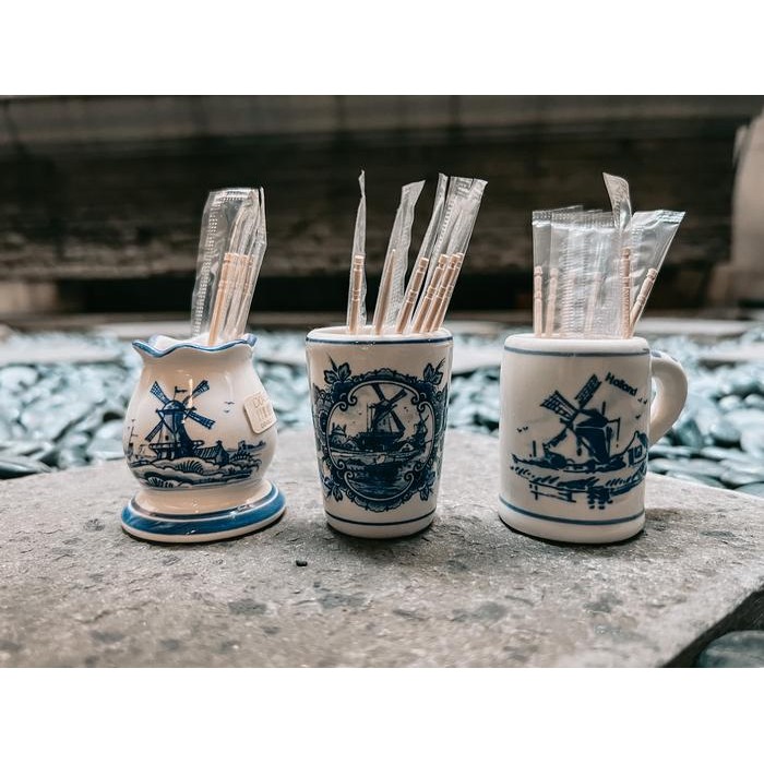 DELFT BLUE / DELFT POTTERY - TEMPAT TUSUK GIGI IMPORT ASLI BELANDA