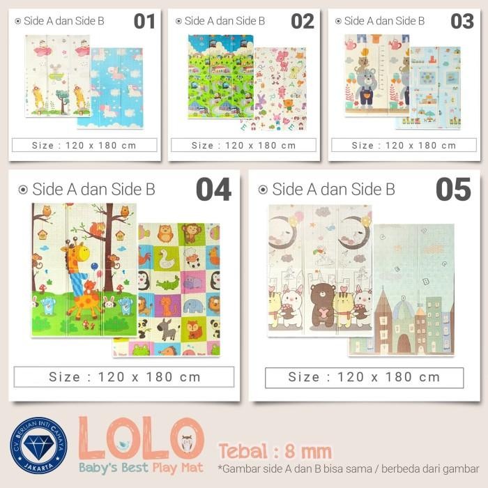 [CSI] Playmat / Matras Bayi LOLO dan YOYO 120x180/150X180/180X200 (1CM) - Full Collection.