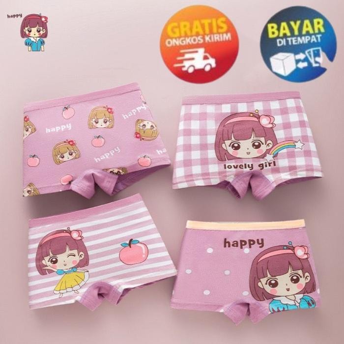 

OT328 - CELANA DALAM BOXER ANAK PEREMPUAN 2-10 TAHUN KATUN MURNI VERSI FASHION CELANA DALAM ANAK