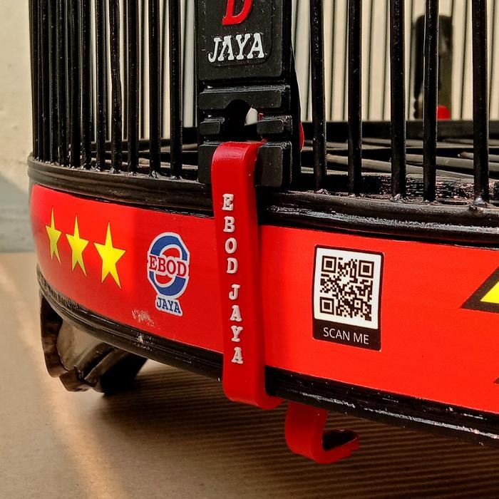 SANGKAR/KANDANG MURAI EBOD JAYA BAMBU DECAL MERAH No. 2