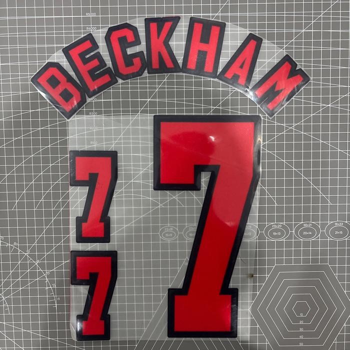 nameset hk england inggris 1998 beckham velvet flock [kualitas terbaik]