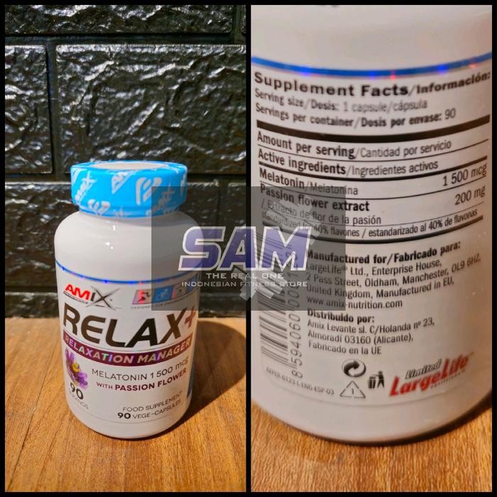 Suplemen Fitness AMIX Relax Plus Melatonin 90 kapsul Malang ZMA Sleep