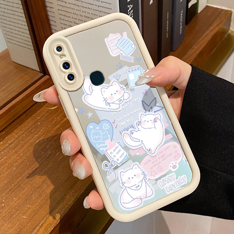 Casing Hp VIVO V15 Case Softcase Casing HP Love Love Kucing Silikon Mirror Kesing Ponsel Cantik Kasi