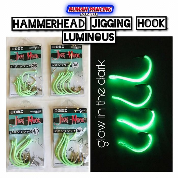 Terbaik Kail Hammerhead Jigging Hook Luminous 100% Ori