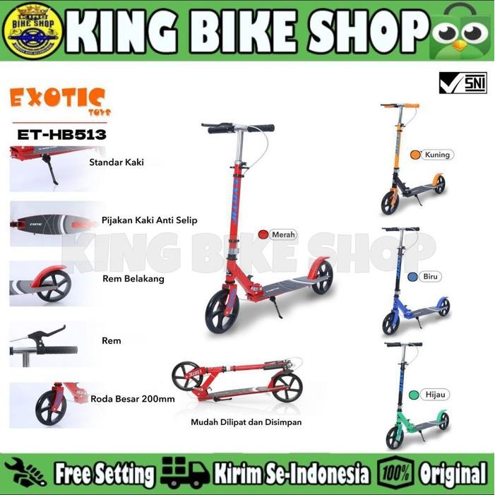 Scooter Skuter ET HB 513 Anak & Dewasa 100 Kg Rem Tangan Manual
