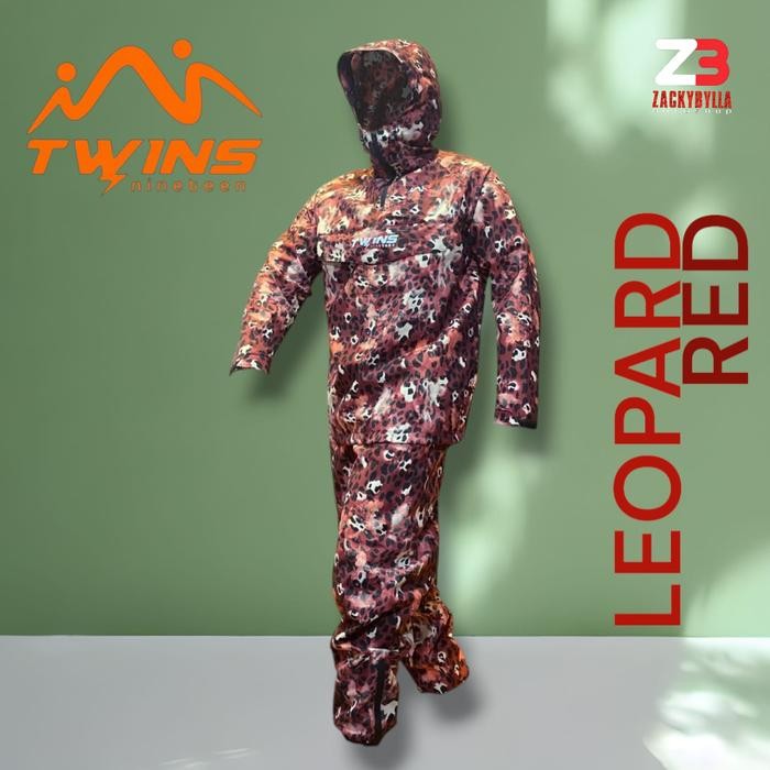 Jas Hujan Saku Kangguru V2 Twins19 Twins Nineteen Setelan Jaket Celana Pria Wanita Kantong Kanguru