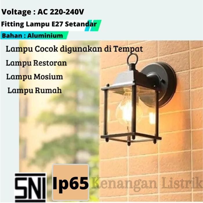 Terhemat Lampu Tempel Dinding Taman Minimalis Kotak Terlariss !!