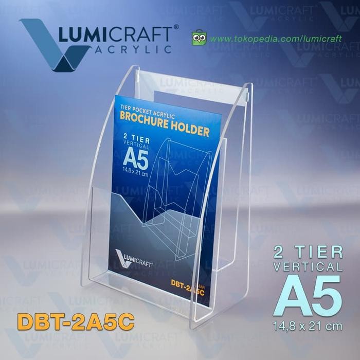 

OJ Brochure Holder 2 Tier / Tempat Brosur Dua Tingkat - Ukuran isi A5 Lumicraft DBT-2A5C