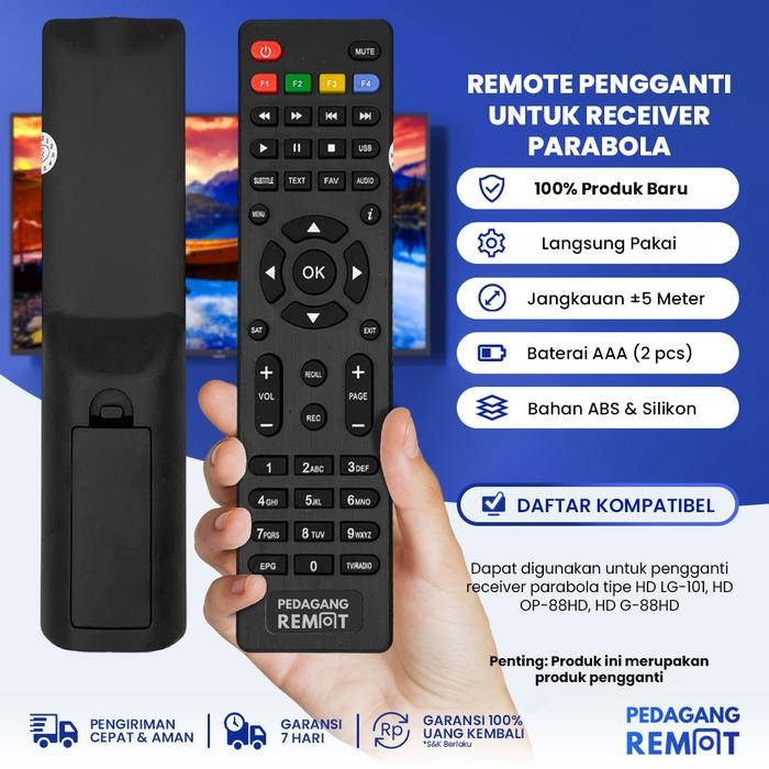 New Remot Remote Receiver Parabola Optus Oracle HD OP-88HD Original Pabrik
