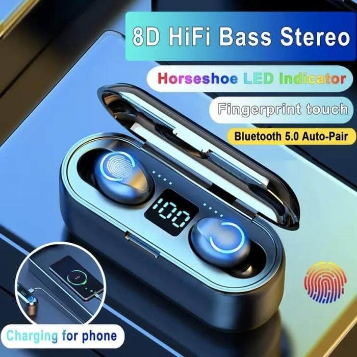 New Headset Wireless TWS F9-8 Bluetooth Earphone Hifi Sound Quality