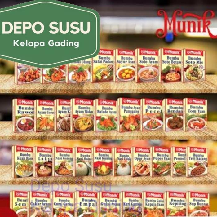 

Stok Baru Bumbu Munik Sayur Asem Tom Yam Teri Kacang Kari Kambing Laksa Cumi Grg