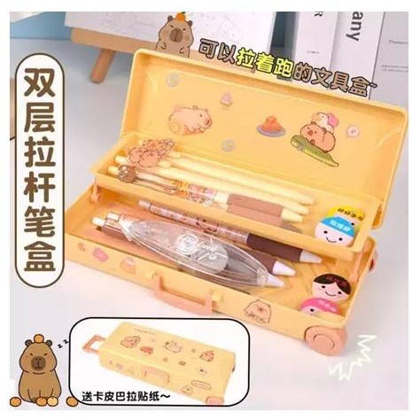 

New Kotak Pensil Karakter Model Koper Kotak Pensil Koper Tempat Pensil Roda Tarik Kotak Pensil Tarik