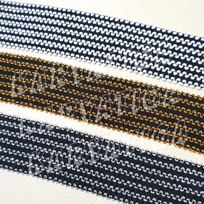 Renda Karet Motif Sisik / Renda Elastis Lebar 4,5 Cm (15 Yard)