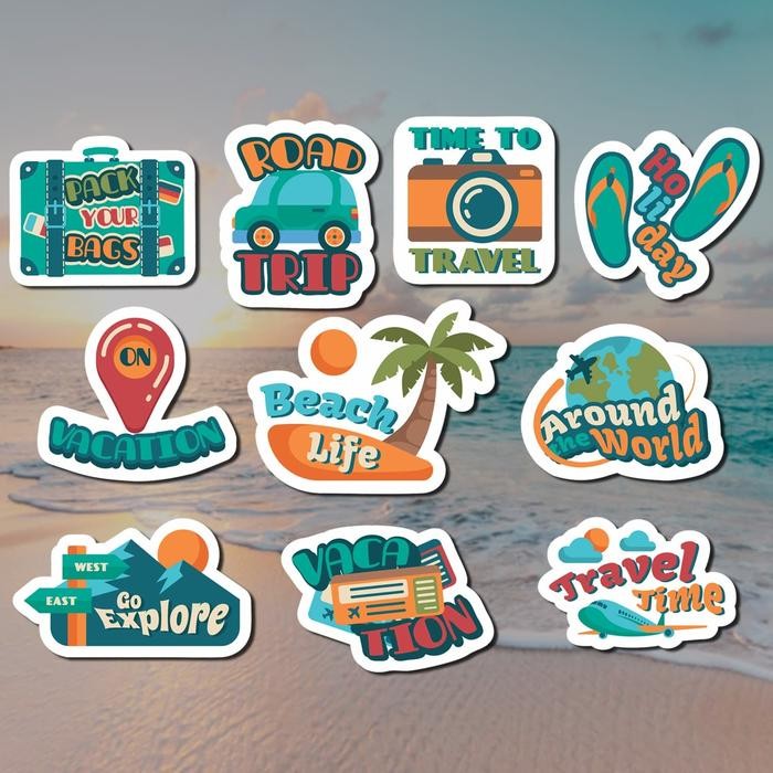 Pilihan- Stiker Travel 2 Untuk Laptop, Mobil, Koper, Dll