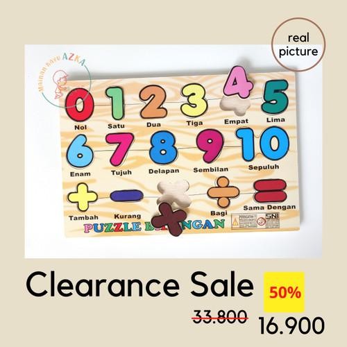 Mainan Edukasi / Mainan Kayu Anak - Puzzle Kayu Angka Simbol 1-10
