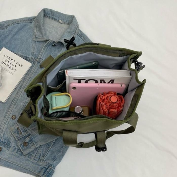 Tote And Sling Bag Simple Nylon Waterproof Unisex