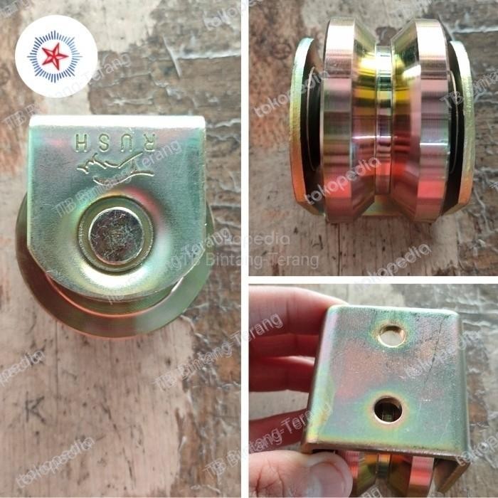 RODA REL BESI BAJA 2" INCH MODEL V GROOVE UNTUK GERBANG PAGAR RUMAH
