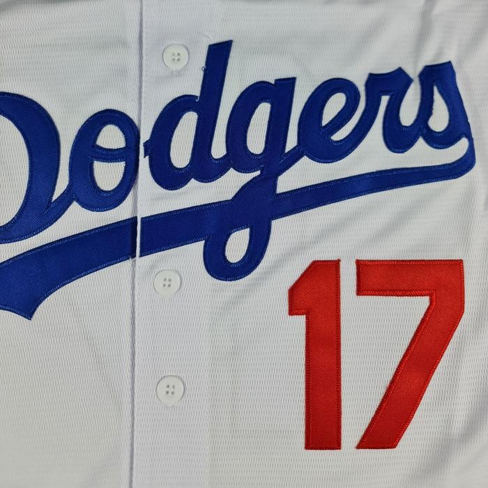 Bordir Baju Jersey Baseball Shohei Ohtani Dodgers Putih Biru