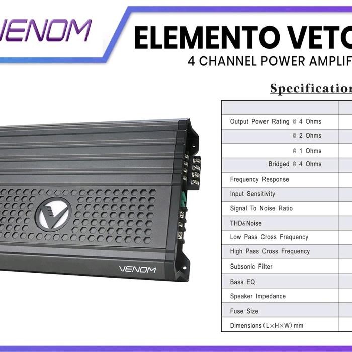 Ready power mobil 4 channel venom elemento veto original