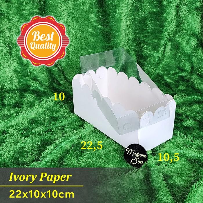 BOX MIKA PUTIH - DOS KUE KERING LAMINASI - KOTAK DESSERT 22x10x10