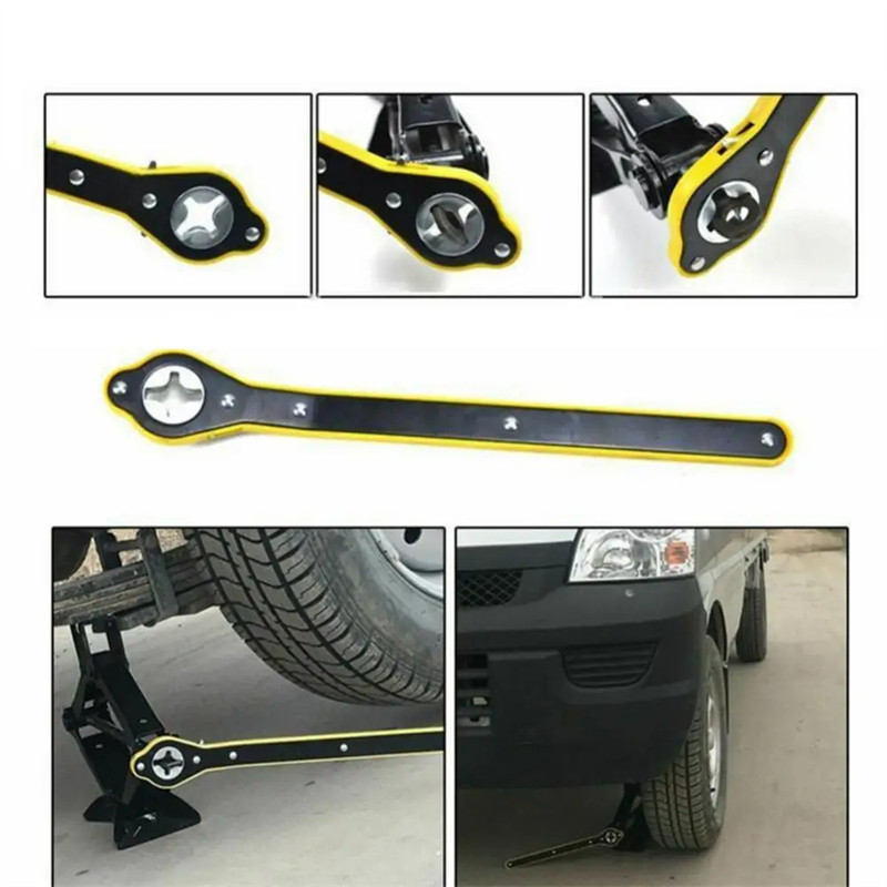 Car Labor-saving Jack Ratchet Wrench Scissor Jack Garage Tire Wheel Lug Wrench Handle Labor-saving W
