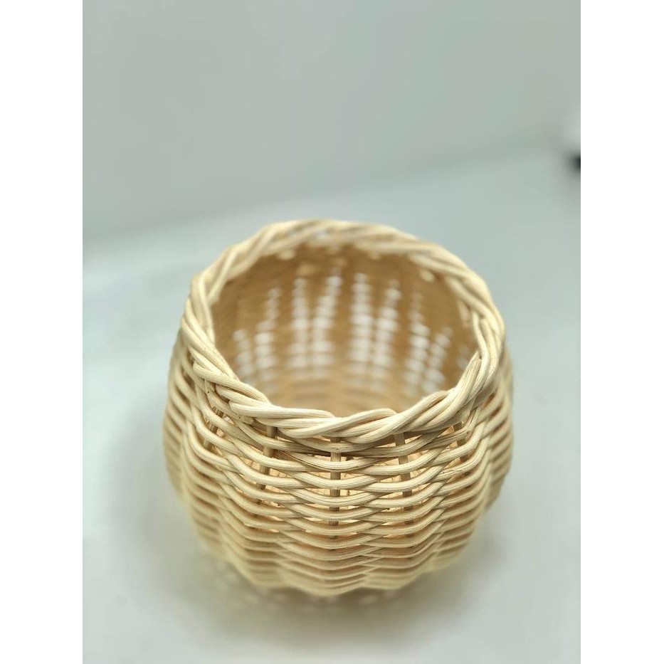 Vas Rotan - Vas Pot Bunga Rotan - Vas Meja Dekorasi Rumah Aesthetic