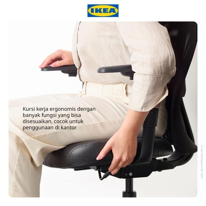 IKEA JARVFJALLET Kursi Kantor Dengan Sandaran Tangan Minimalis Hitam