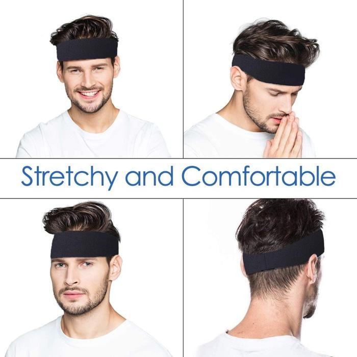Headband Ikat Kepala Olahraga Tennis Sepak Bola Bahan Lembut Cepat Kering Outdoor Promo 