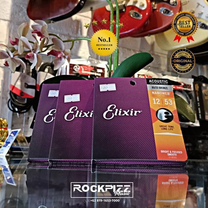 ELIXIR STRING 11052 ACCOSTIC GUITAR STRING 12.53 BRONZE NANOWEB