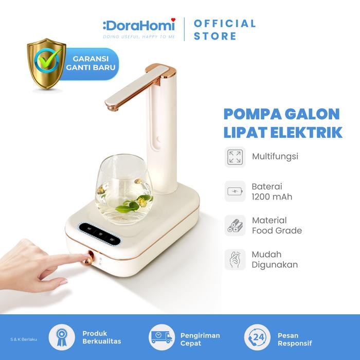 Sale DORAHOMI - Pompa Air Minum Galon Meja Water Pump Lipat Electric Baterai Cas Otomatis Tanpa